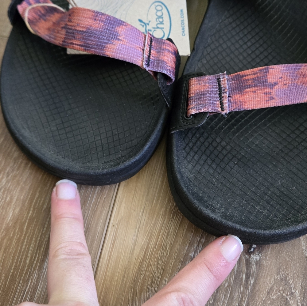 NWOB Chaco Men’s Lowdown Sandal in Faded Sparrow Size 13 Black And Salmon - Picture 11 of 11